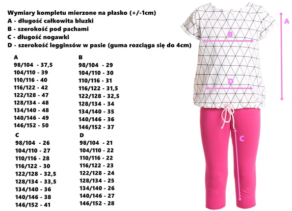 KOMPLET ,,PINK GEOMETRIC