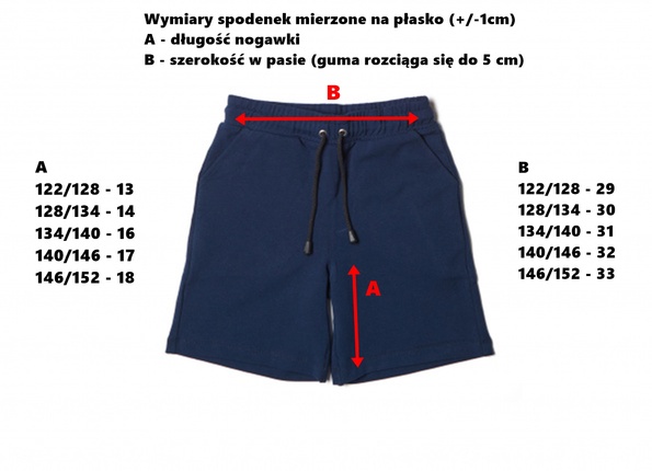 GRANATOWE SPODENKI NA WF (122/128-146/152)